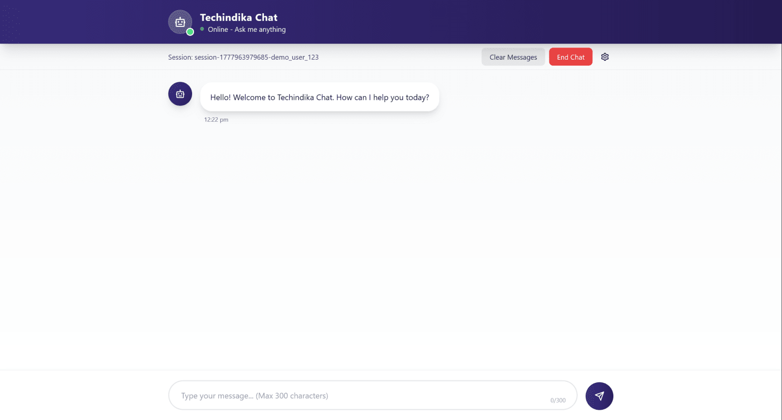 CPM India AI Chatbot: Chat interface